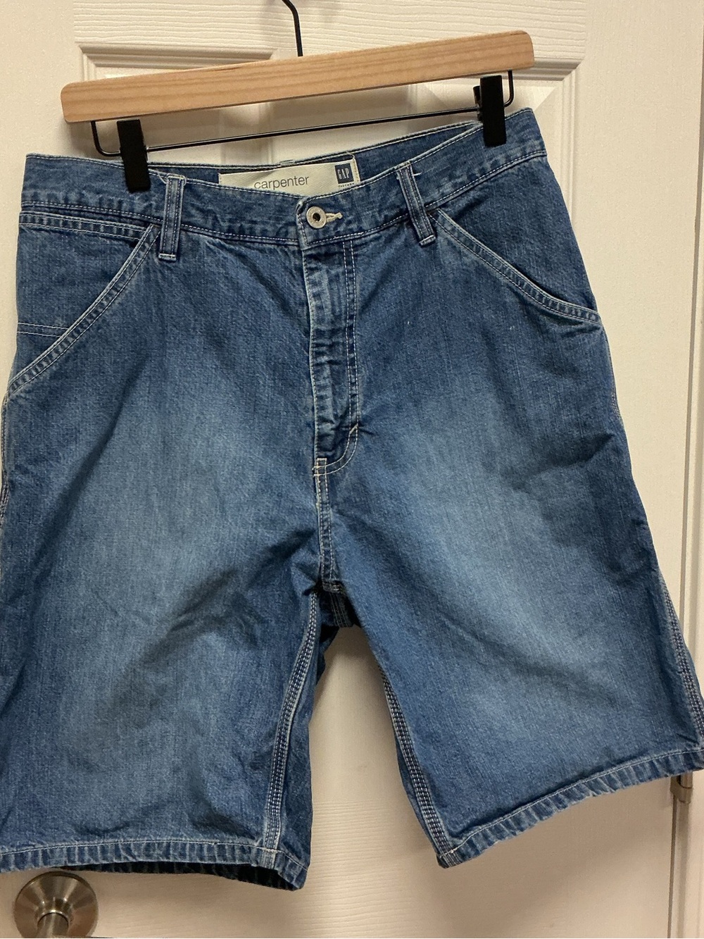 Gap SZ 31 Men’s Denim Carpenter Shorts Medium Wash vintage